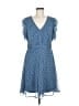 DKNY 100% Polyester Polka Dots Blue Casual Dress Size 8 - photo 1