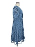 DKNY 100% Polyester Polka Dots Blue Casual Dress Size 8 - photo 4