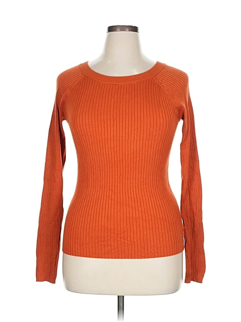 Pre-owned Express Long Sleeve T-shirt In Orange
