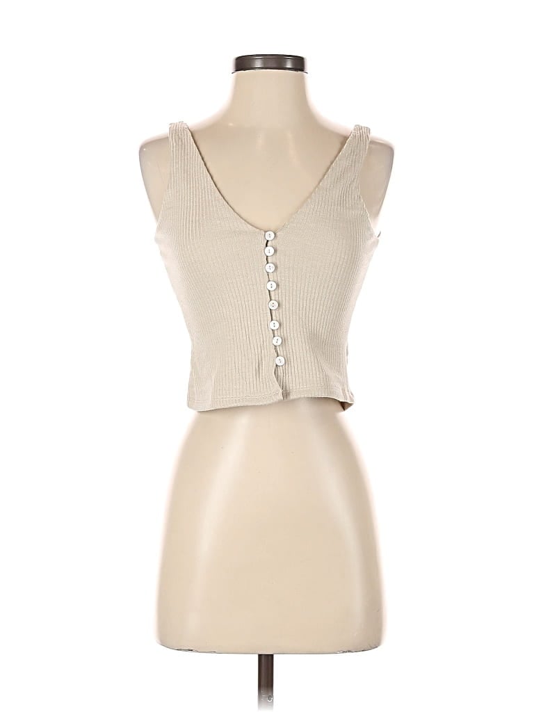 Pre-owned Lulus Sleeveless Top Tan Sweetheart Neckline Tops In Brown