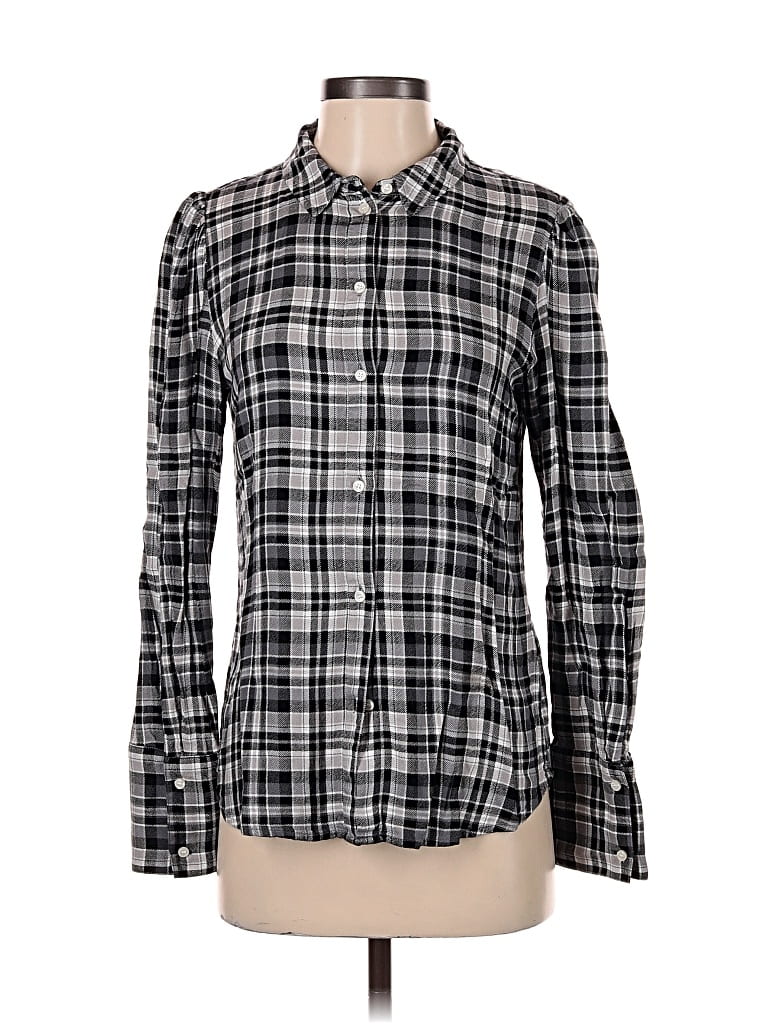 Pre-owned Something Navy Long Sleeve Button Down Shirt In Black