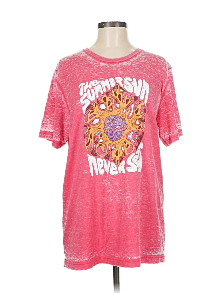 Pre-owned Canvas Short Sleeve T-shirt In Pink