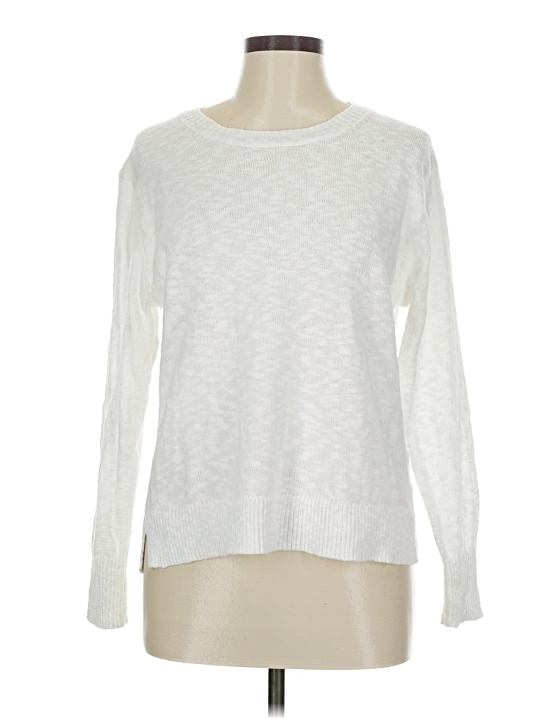 Pre-owned J.crew Factory Store Pullover Sweater In White
