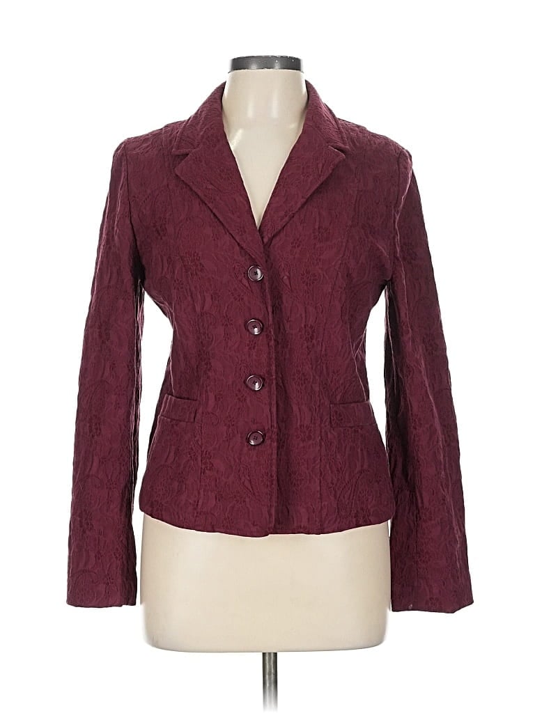 Pre-owned Croft & Barrow Blazer Jacket In Burgundy