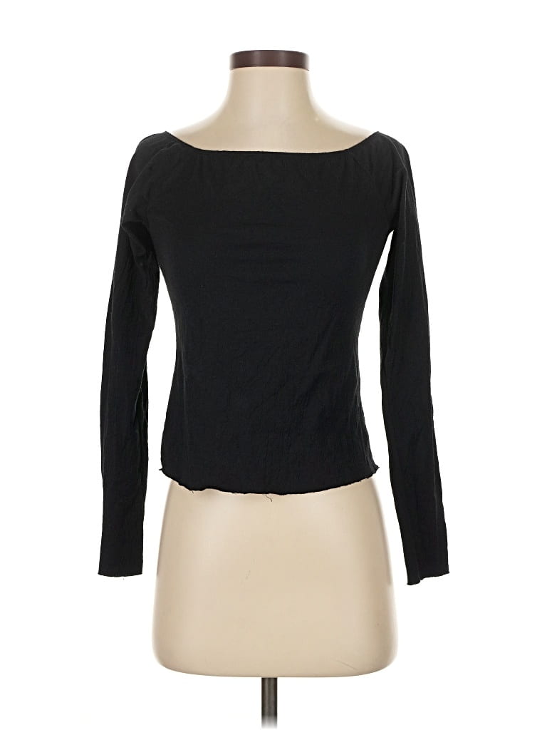 BRANDY MELVILLE Pre-owned Long Sleeve Top Black Boatneck Tops