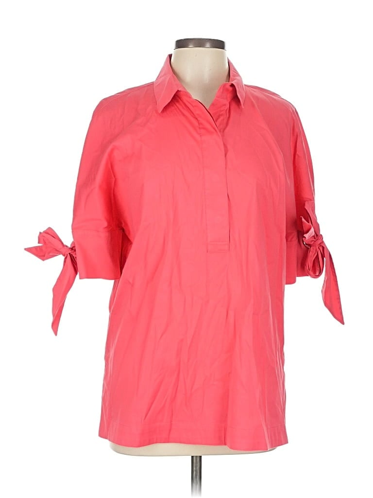 Pre-owned Chico's 3/4 Sleeve Button Down Shirt In Pink