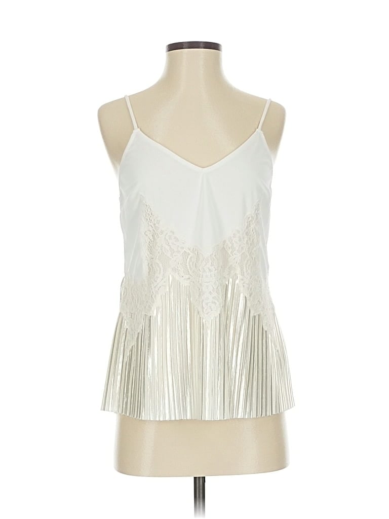 Pre-owned Express Sleeveless Blouse In White