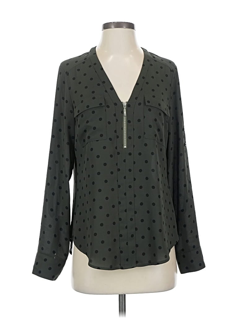 Pre-owned Express Long Sleeve Blouse In Gray