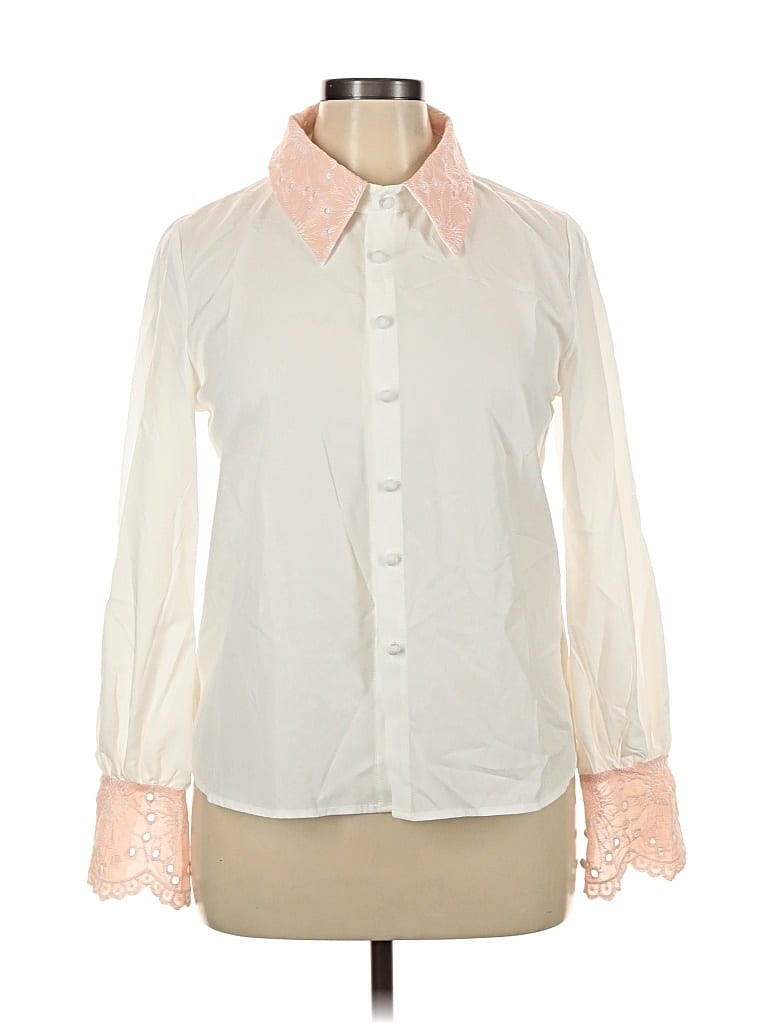 Allegra K Long Sleeve Blouse In White