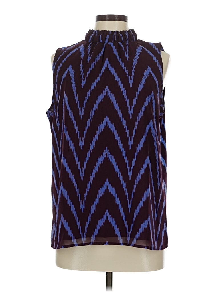 Pre-owned Ann Taylor Sleeveless Blouse In Blue