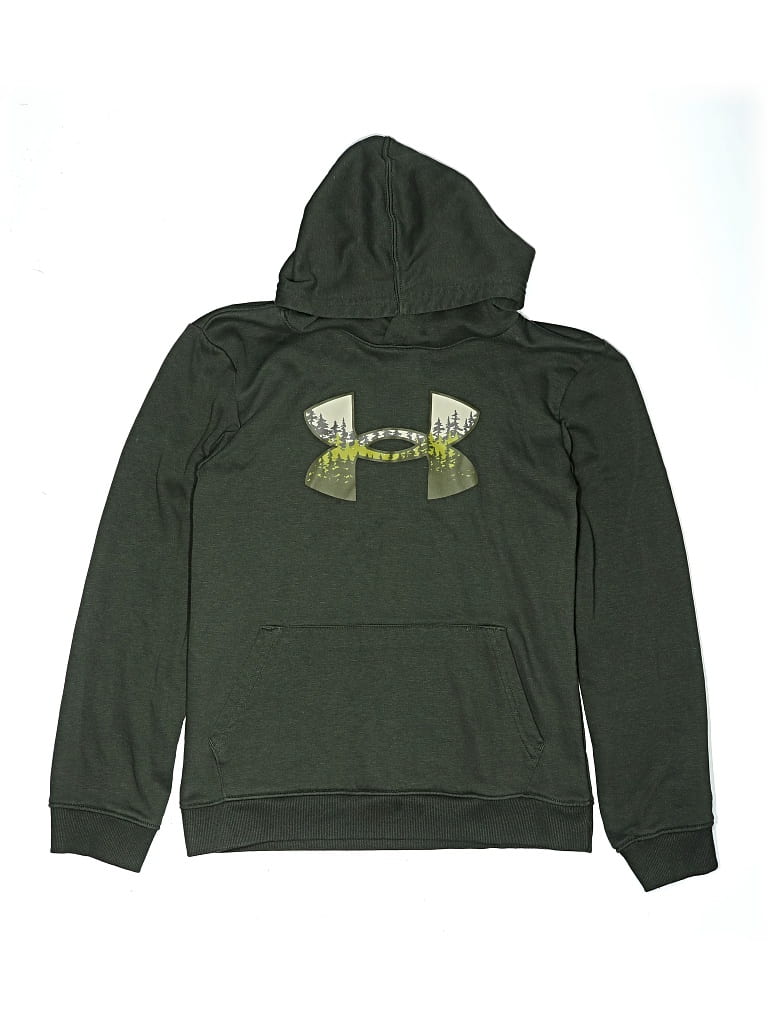 Pre-owned Under Armour Kids' Pullover Hoodie In Green