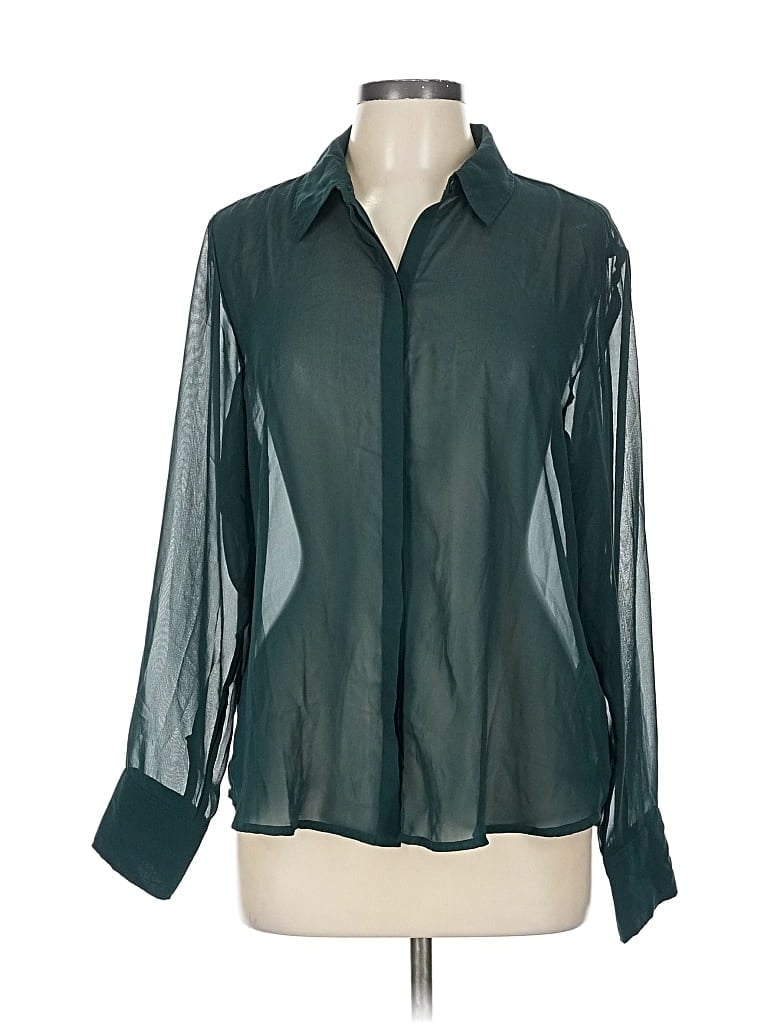 Pre-owned Abercrombie & Fitch Long Sleeve Blouse In Green