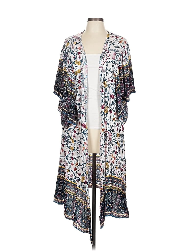 Pre-owned Angie Kimono In Gray