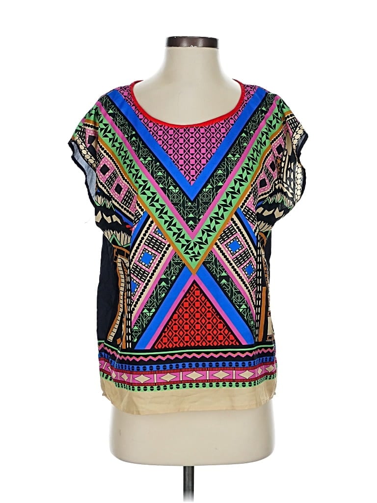 Pre-owned Needle & Thread Short Sleeve Blouse In Black