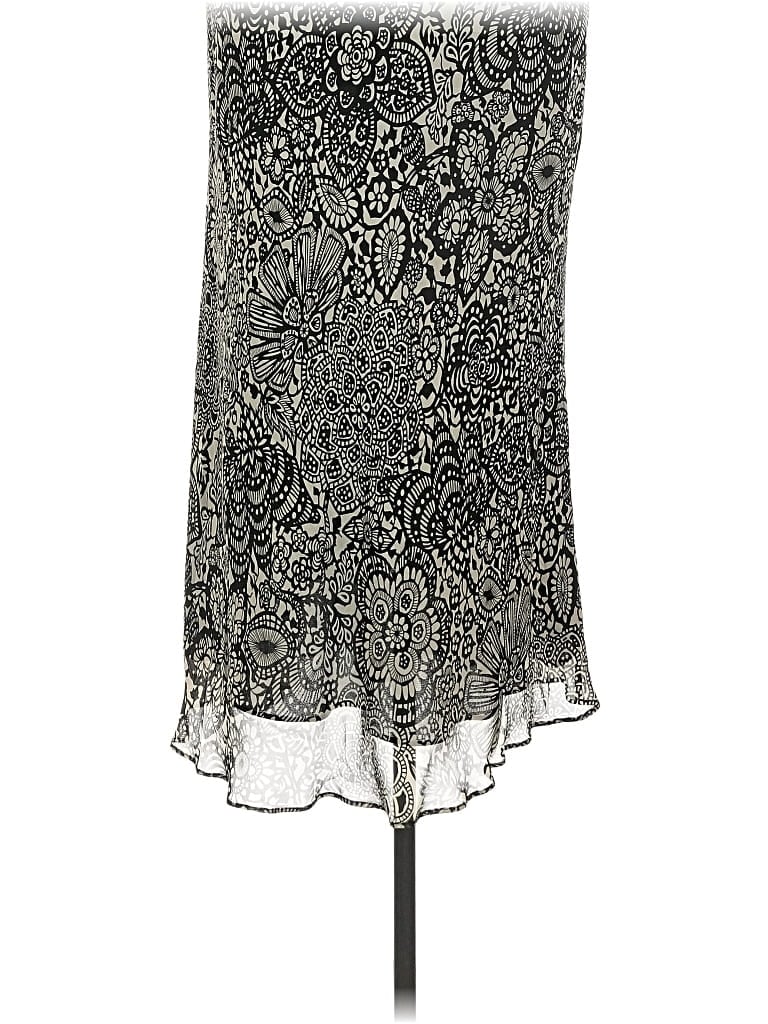 Pre-owned Ann Taylor Silk Skirt In Silver