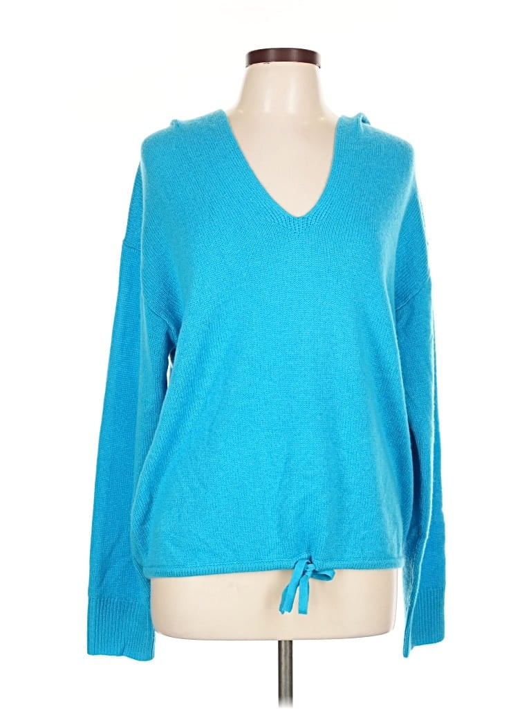 Pre-owned Theory Cashmere Pullover Sweater In Blue