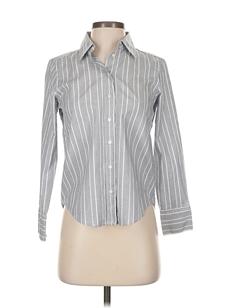 Pre-owned Banana Republic Factory Store Long Sleeve Button Down Shirt In Gray