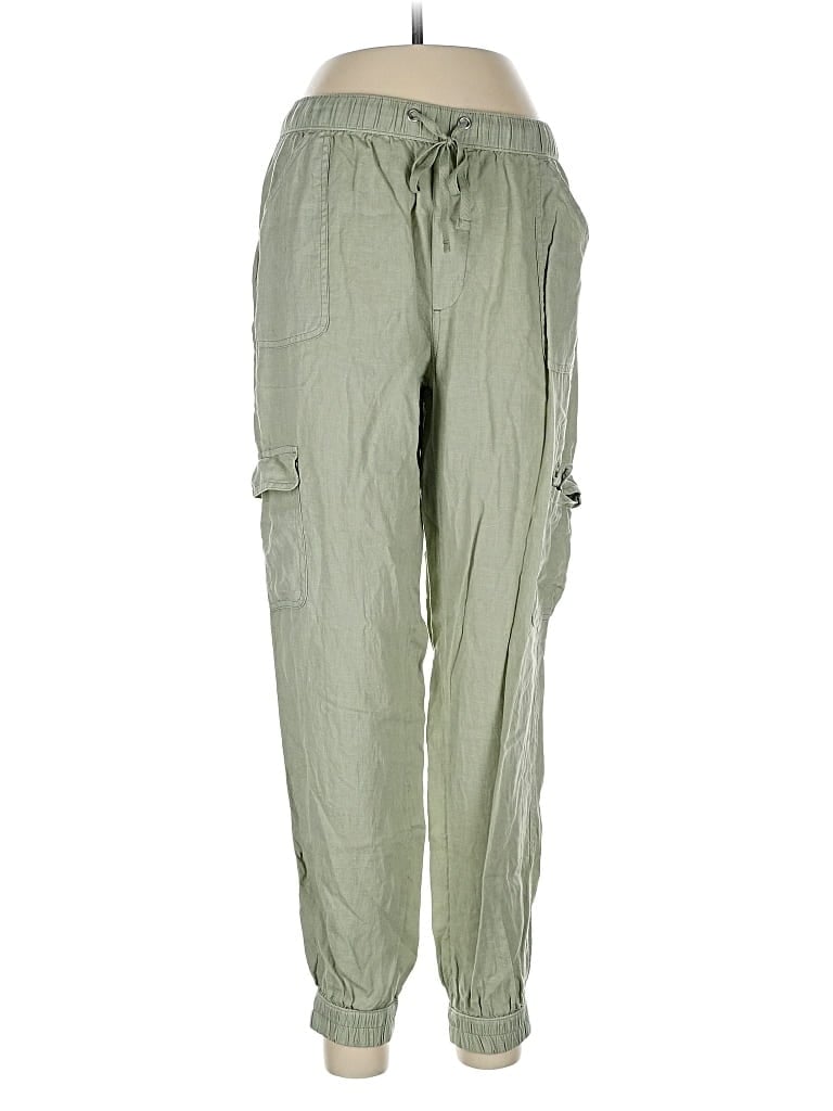 Pre-owned Nicole Miller Linen Pants In Green