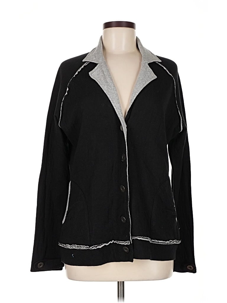 Pre-owned Aventura Long Sleeve Top Black Collared Neckline Tops