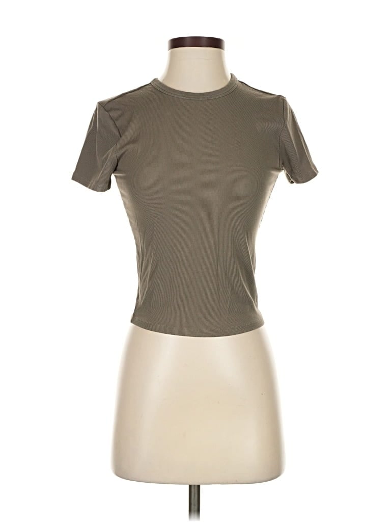 Pre-owned Athleta Short Sleeve Turtleneck In Brown
