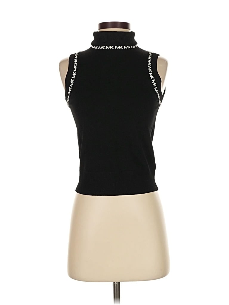 Pre-owned Michael Michael Kors Sleeveless Top Black Halter Neckline Tops