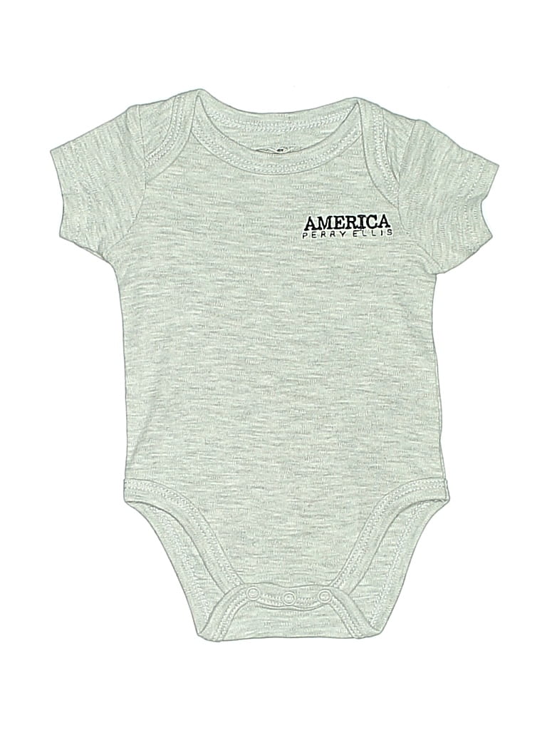 Pre-owned Perry Ellis Babies' Short Sleeve Onesie In Green