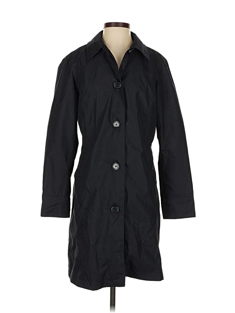 Pre-owned Lands' End Trenchcoat In Black