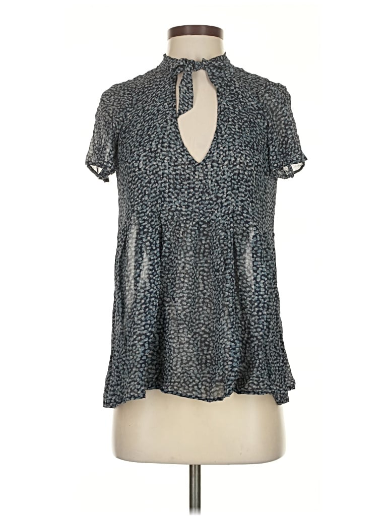 Pre-owned Joie Short Sleeve Blouse In Gray