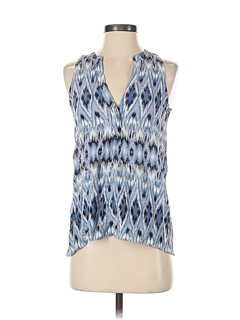 Pre-owned Joie Sleeveless Silk Top Blue Halter Neckline Tops