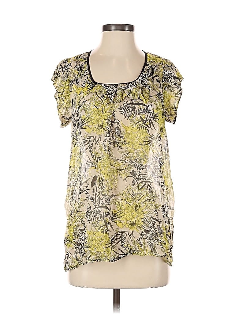 Pre-owned Plenty By Tracy Reese Short Sleeve Blouse In Green