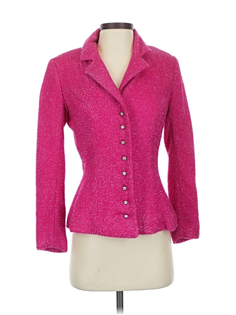 Pre-owned Jacques Fath 3/4 Sleeve Button Down Shirt In Pink