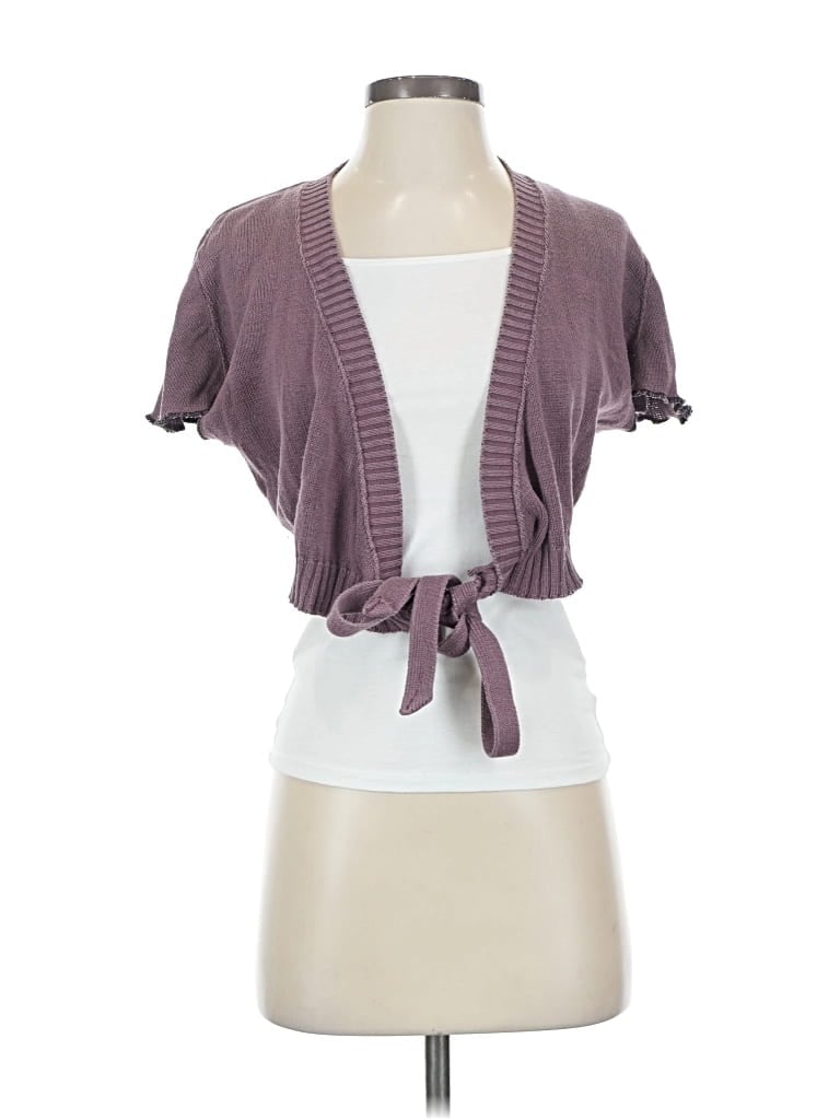 Pre-owned Betsey Johnson Cardigan Sweater In Purple
