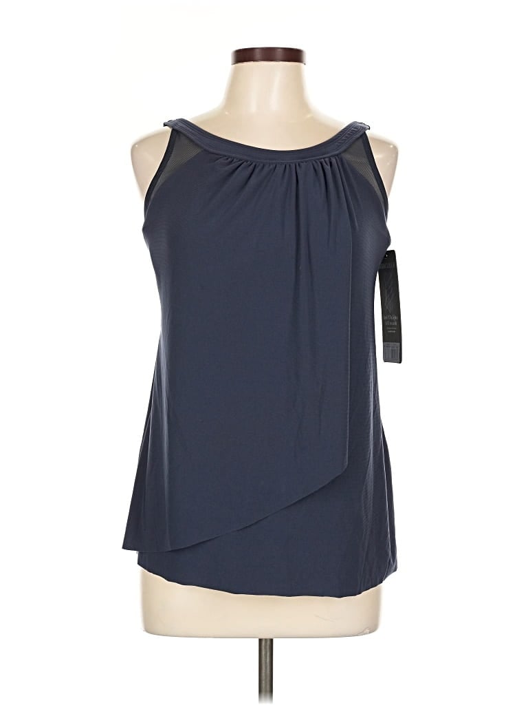 Miraclesuit Tank Top Blue Halter Neckline Tops In Blue