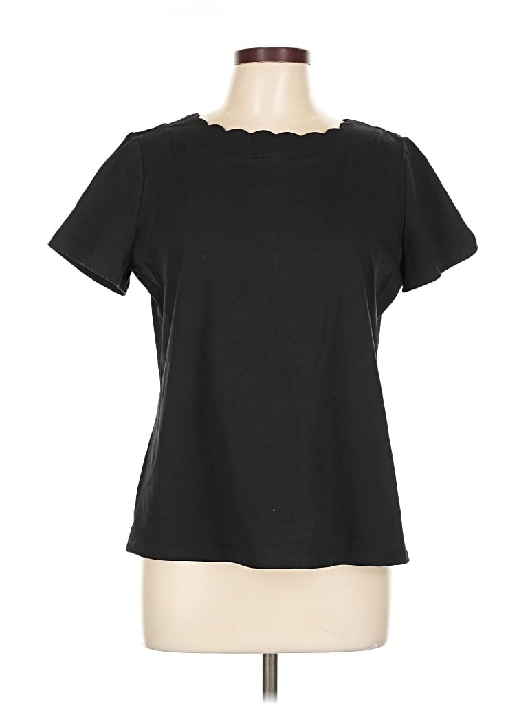 Pre-owned Anne Klein Short Sleeve T-shirt In Black