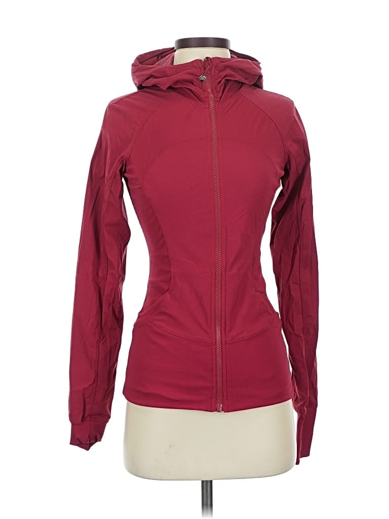 Pre-owned Lululemon Athletica Zip Up Hoodie In Red