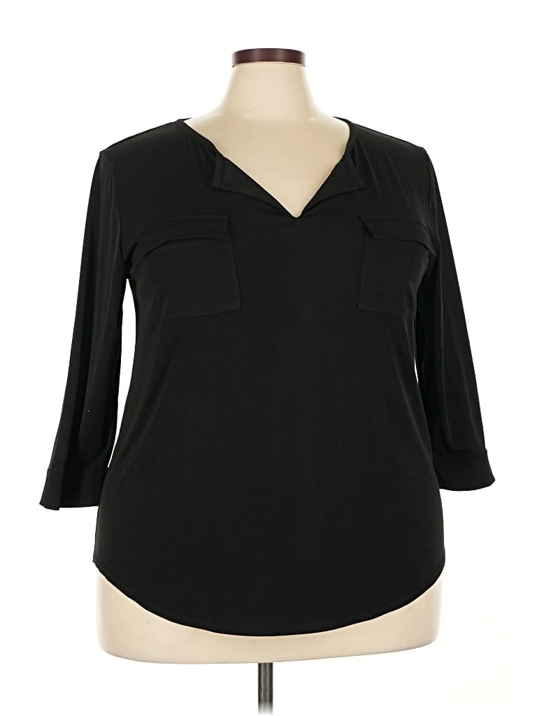 Pre-owned Company Ellen Tracy 3/4 Sleeve T-shirt In Black