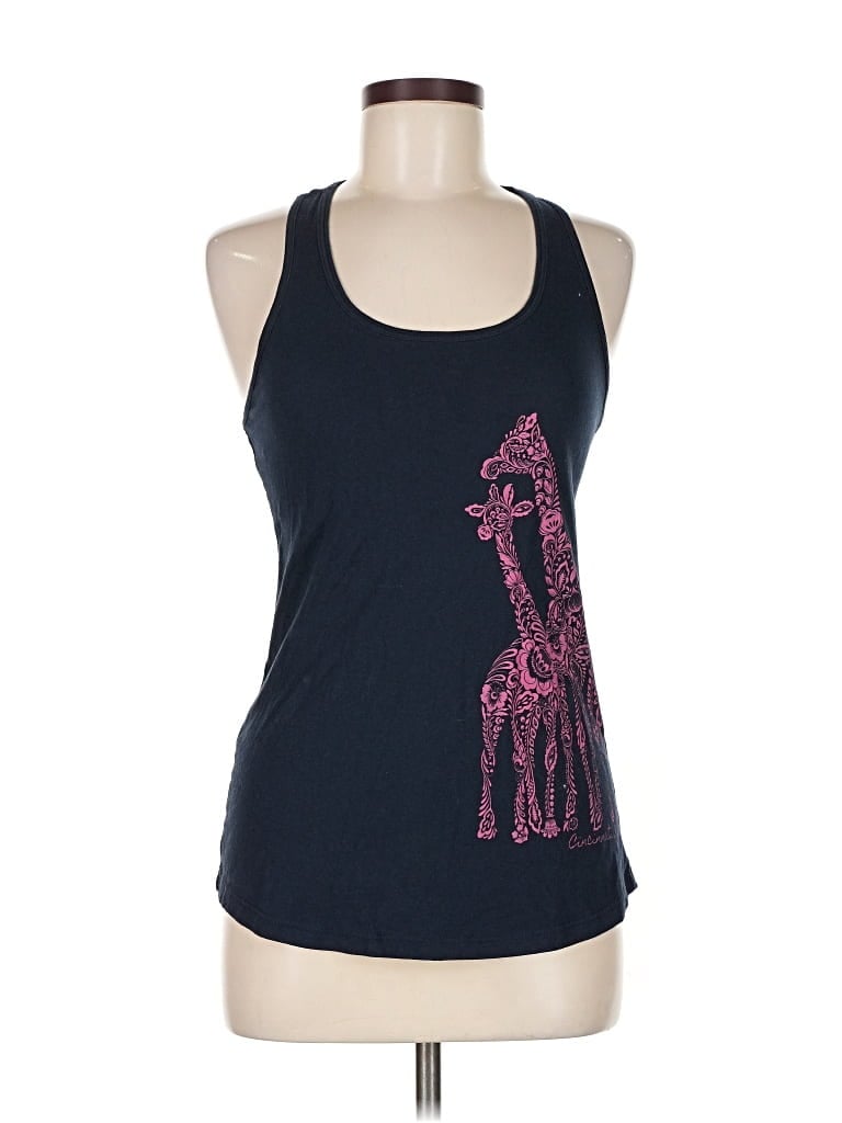 IDEAL T Pre-owned Tank Top Blue Halter Neckline Tops