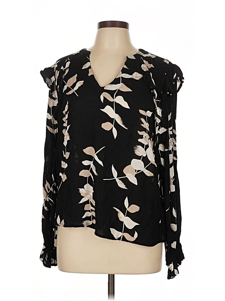 A NEW DAY Pre-owned Long Sleeve Blouse In Black