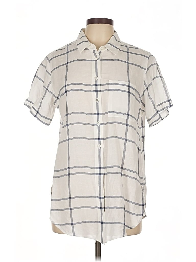 Theory Short Sleeve Button Down Shirt In White