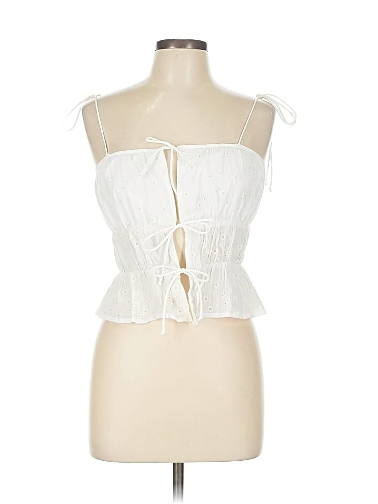 Pre-owned Sky To Moon Sleeveless Blouse In White