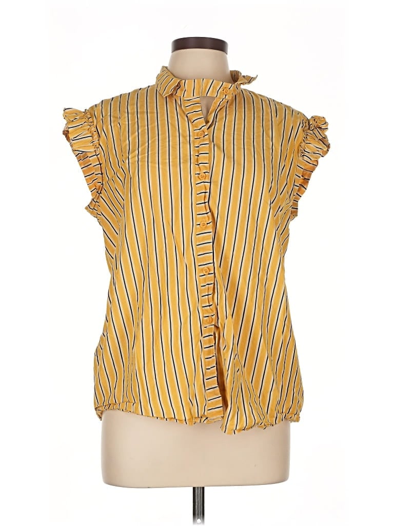 Pre-owned A Shirt Thing Sleeveless Button Down Shirt In Yellow