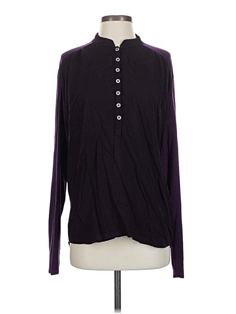 Pre-owned Agave Denim Long Sleeve Blouse In Purple