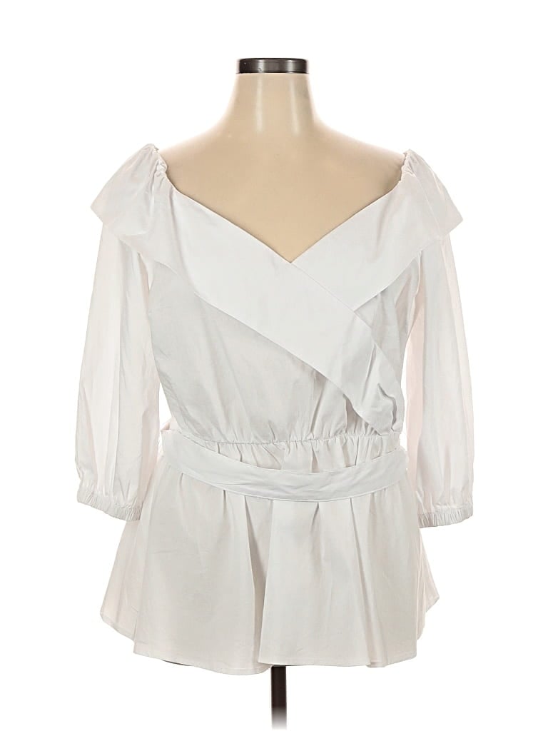 Lane Bryant 3/4 Sleeve Blouse In White