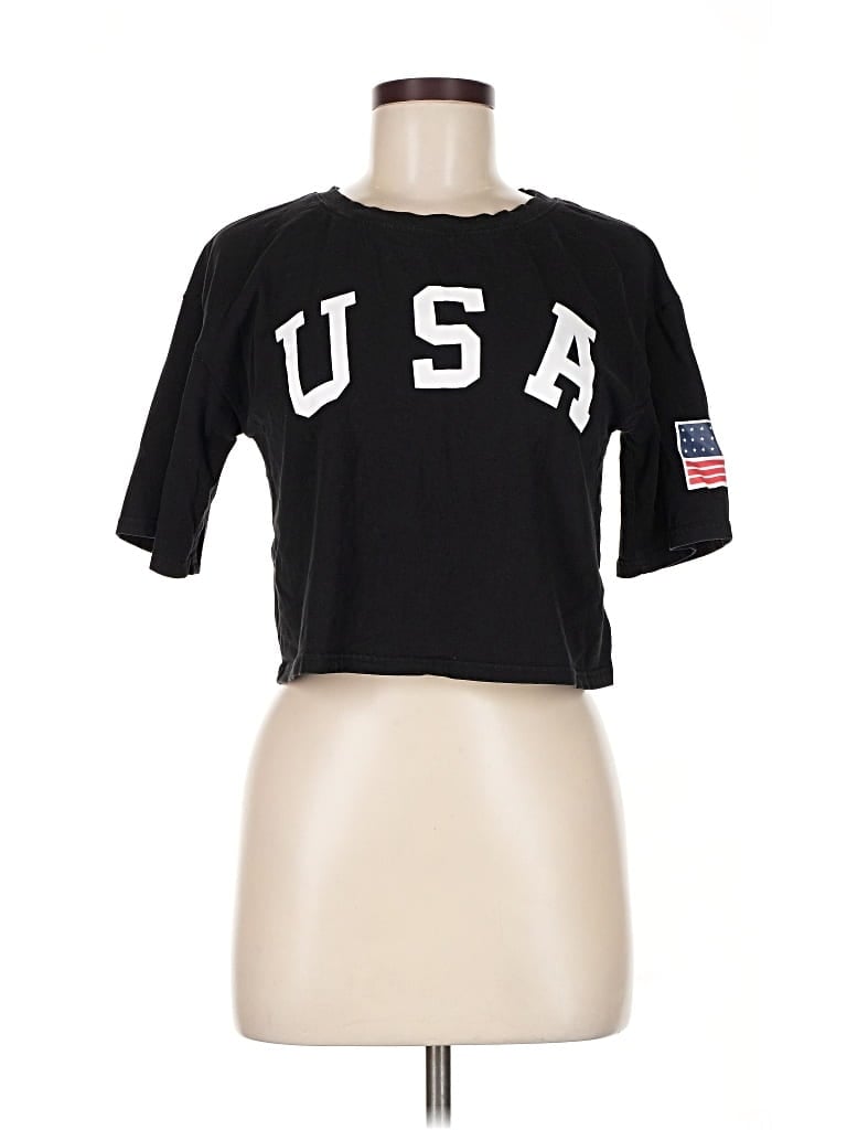 Pre-owned Unbranded Short Sleeve T-shirt In Black