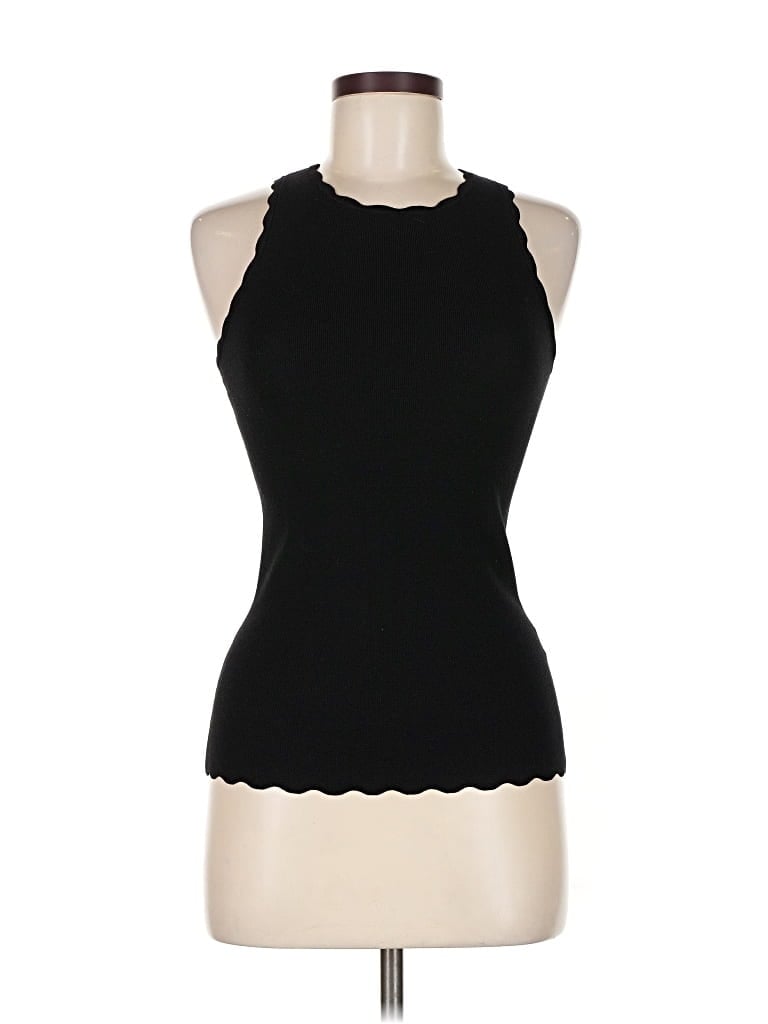 Minnie Rose Sleeveless Top Black Halter Neckline Tops