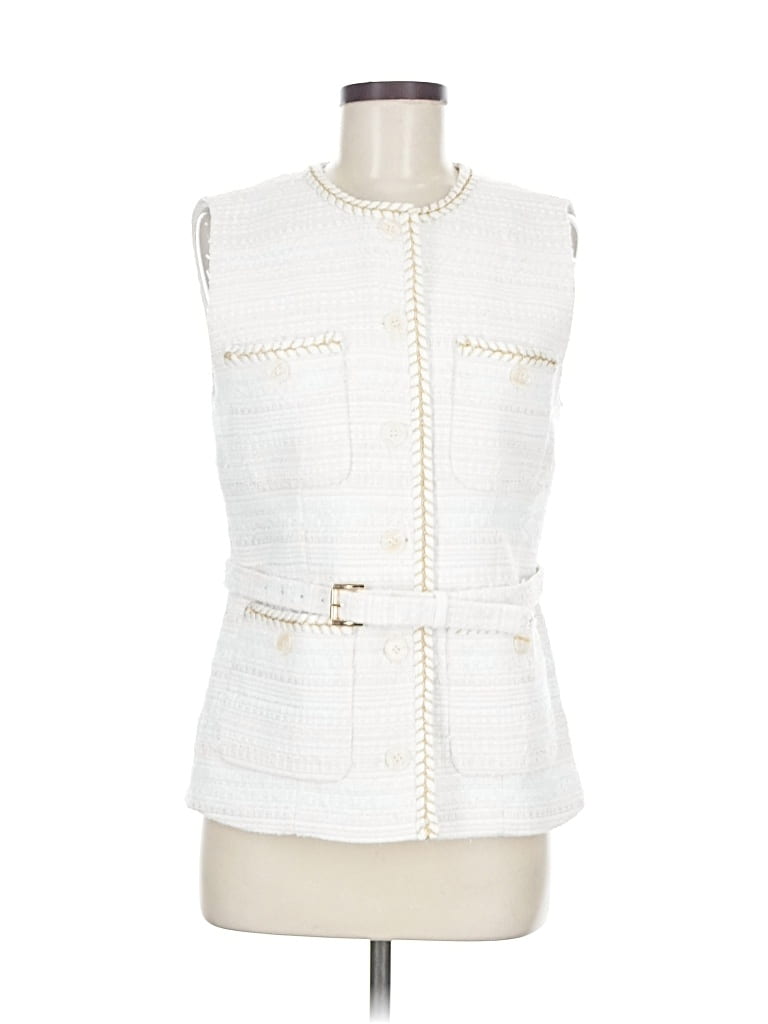 Pre-owned Ann Taylor Vest In White