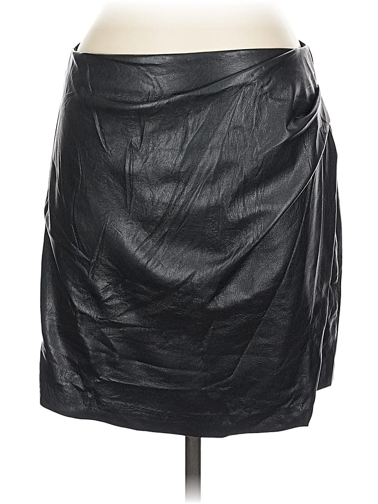 Pre-owned Wilfred Faux Leather Skirt In Black