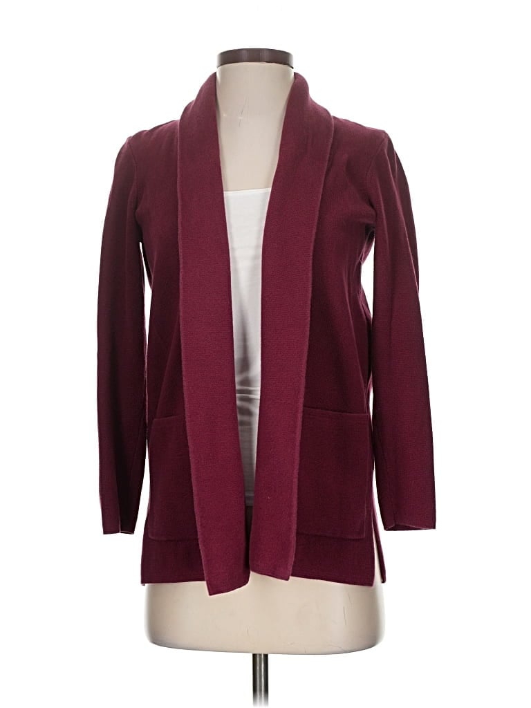 Pre-owned J.crew Factory Store Cardigan Sweater In Burgundy