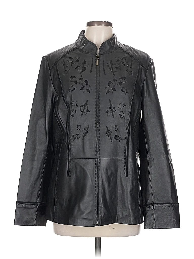 COLDWATER CREEK Pre-owned Leather Jacket In Black