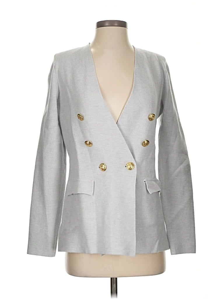 Pre-owned Inc International Concepts Cardigan Sweater In Silver